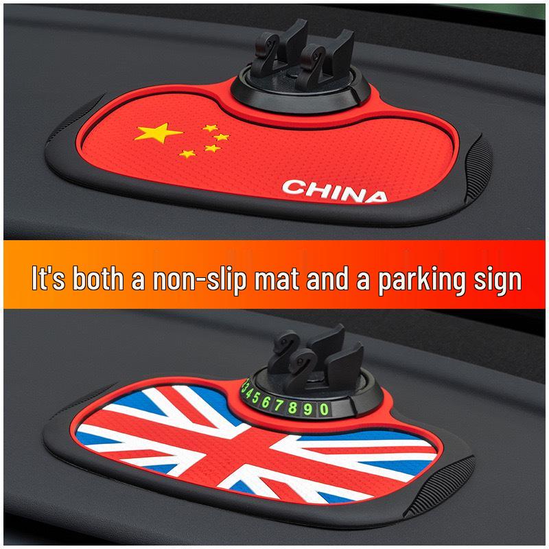 Car Non-Slip Phone Holder & Temporary Parking Plate - Heat & Wear Resistant Dashboard Mat.