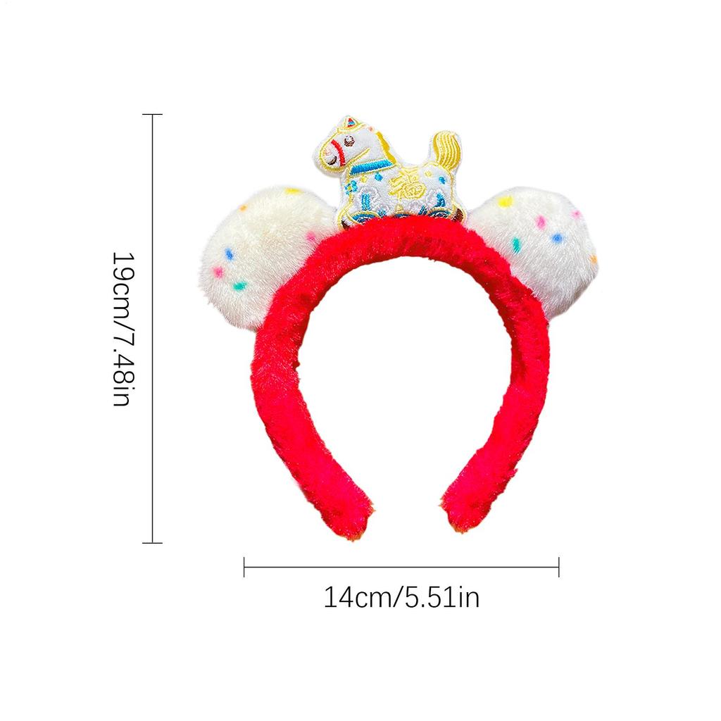Lunar New Year Headband Lunar New Year Horse Headwear Photo Booth Costume Headband For Boys Girls Students Festival Attendees