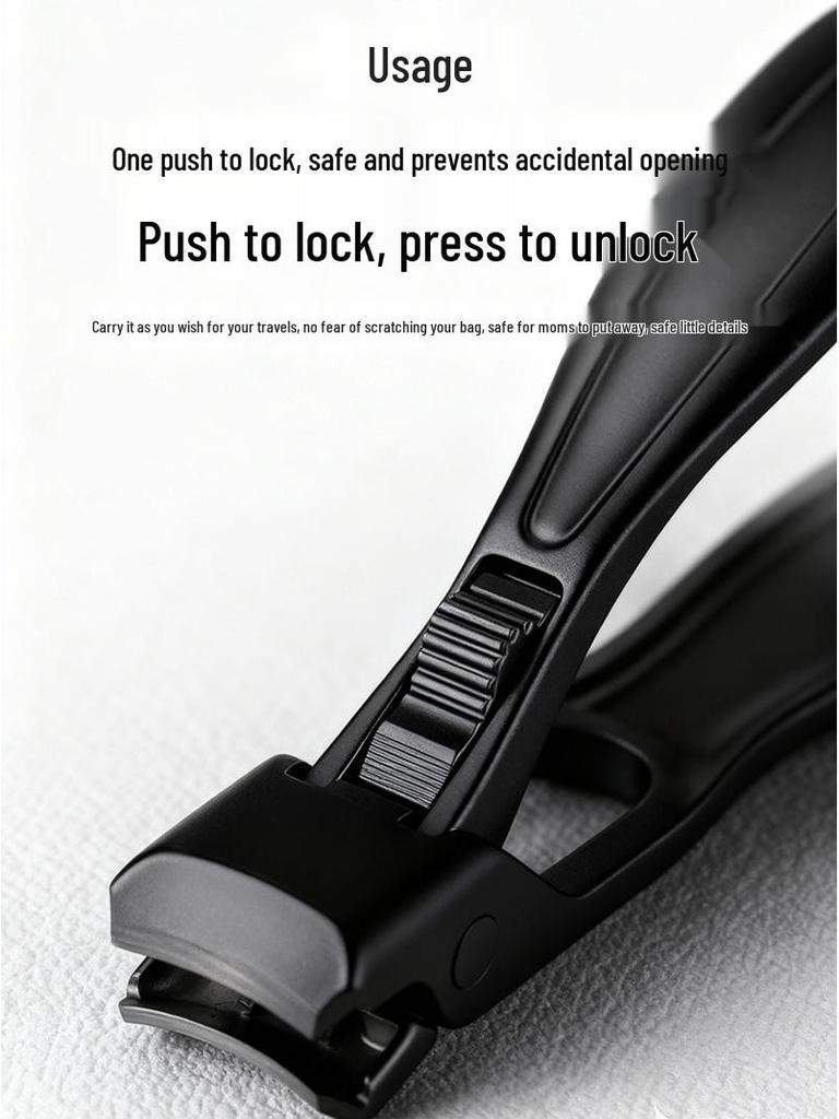 Safety Steel Nail Clippers Set with Large True Mouth Buckle & Secondary Opening
