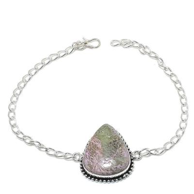 Natural Purpurite Gemstone Handmade 925 Sterling Silver Bracelet 7-8" P6W03