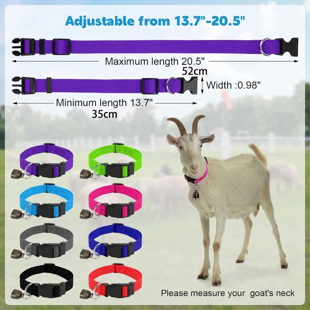 Adjustable Goat Collar with Bell Breathable Sheep Collars Set Portable Livestock Collar  Ranch