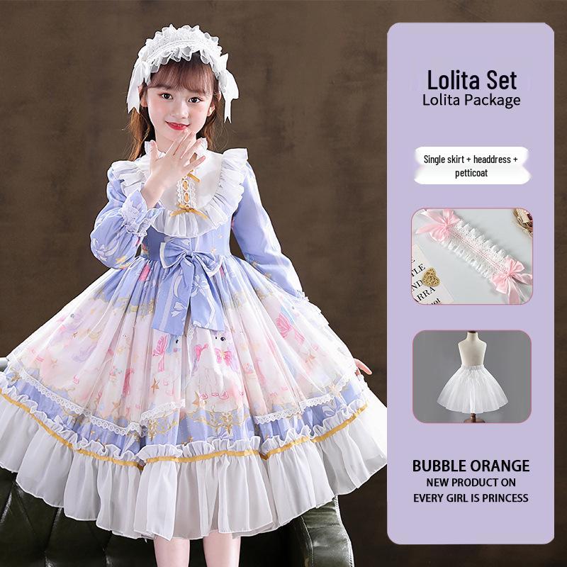 Lolita Princess Long Sleeve Birthday Dress for Girls - 2026 Spring Collection