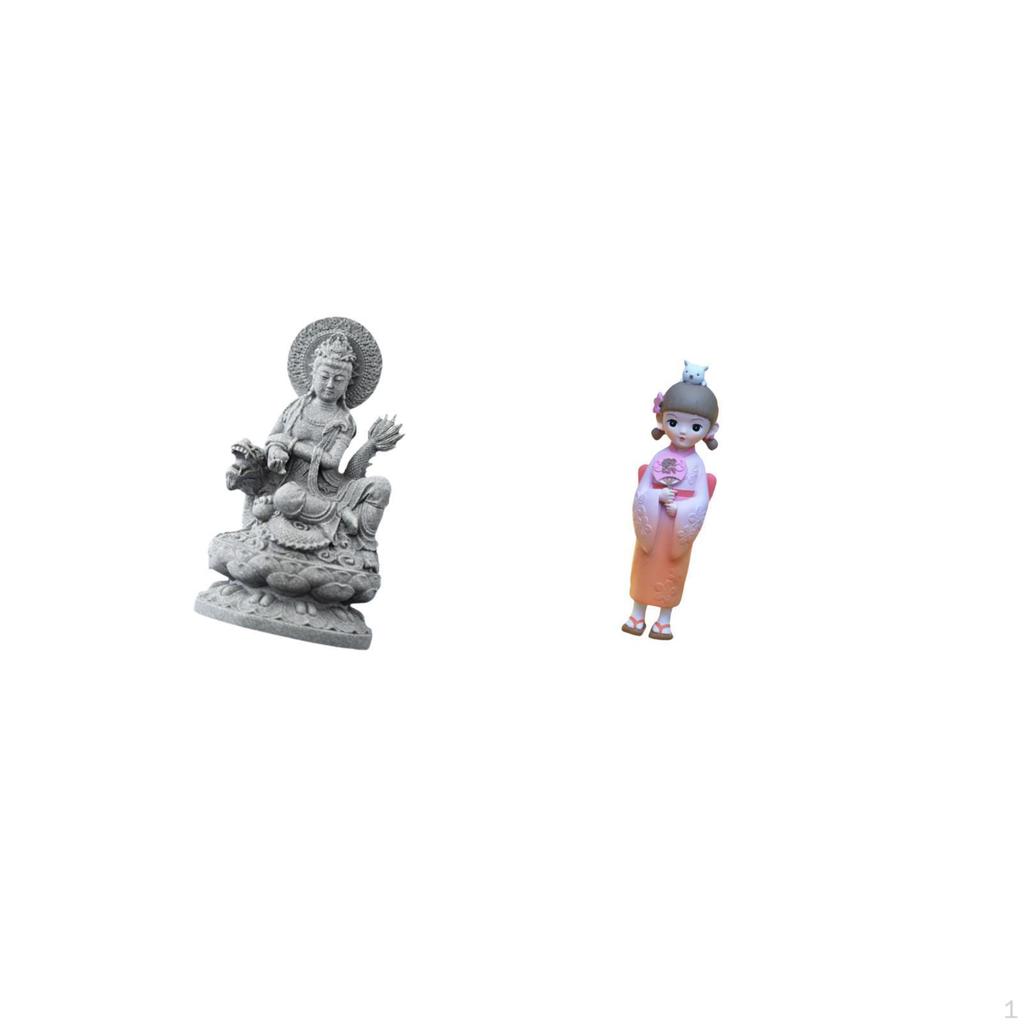 Guan Yin Kuanyin Feng Shui Female Buddha Chinese Hallway Table Centerpiece Resin Asian Kabuki