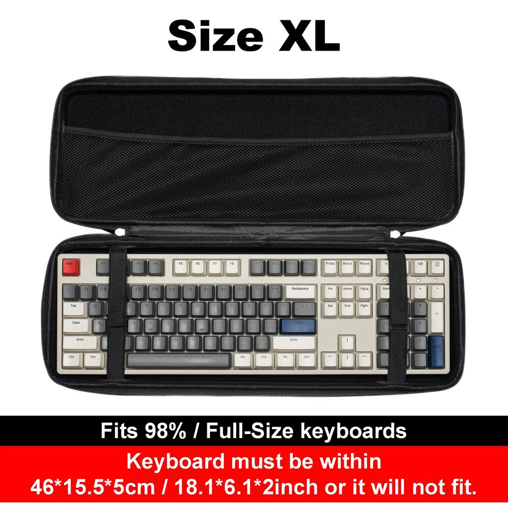 EVA Hard Shell Dustproof and Waterproof Keyboard Bag Mechanical Keyboard Storage Bag Suitable for 61/68/98%full-size Keyboards