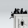 Halloween Door Corner Sign Metal Witch Cat Bat Ghost Spider Web Door Topper Sign Indoor Door Window Frame Decoration