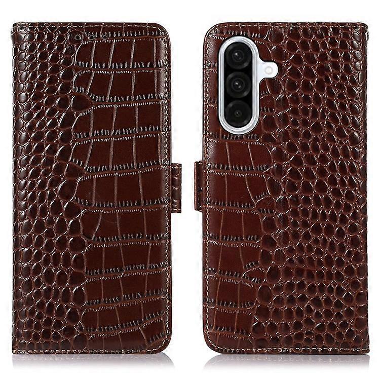 Compatible For Samsung Galaxy A17 5G / A17 4G / A26 5G / A16 5G / A16 4G Case Crocodile Texture Genuine Cow Leather Phone Wallet C
