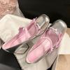Patent Leather Mixed Color Chunky Mary Jane Shoes Women Sweet Round Toe Bowknot Sandals Fashion Party Buckle Wedding High Heels