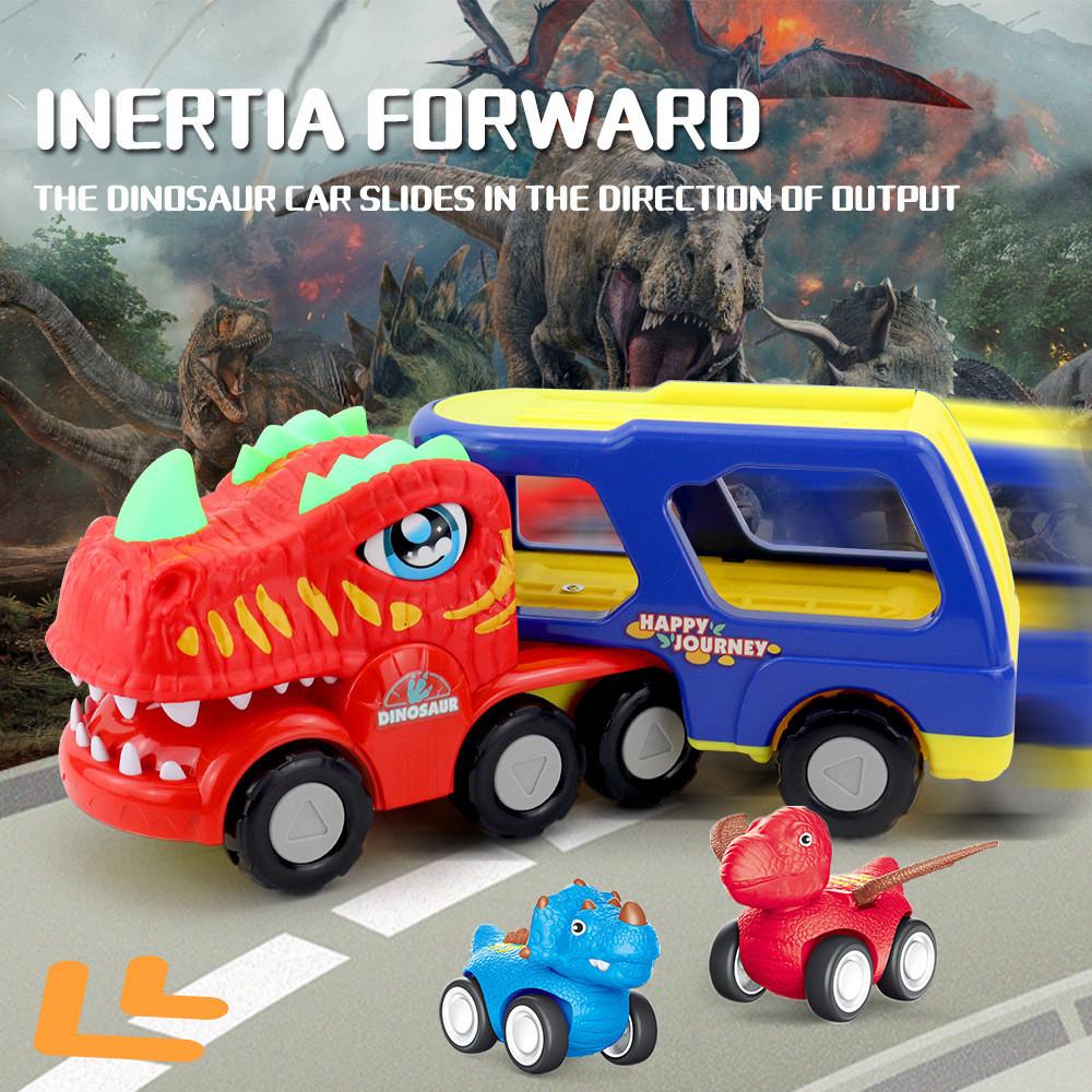 Exciting Double Layer Dinosaur Transport Truck With Lights Sounds And Inertia Features