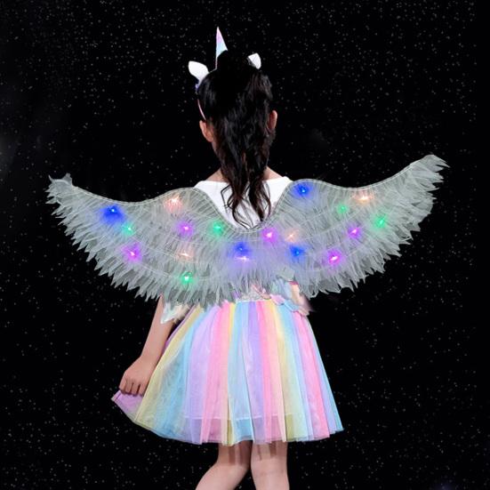 LED Light Up Angle Wing Elastic Strap Glowing Butterflies Wing Kids