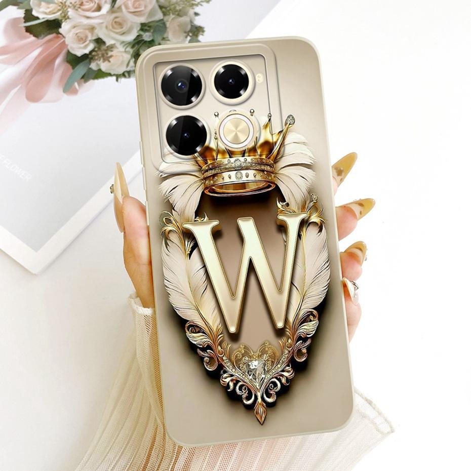 Fashion Crown Letter Couple Phone Case For Infinix Note 40 Pro Plus 5G 4G Note40 40Pro 40Pro+ Soft Silicone Cases Covers Bumpers