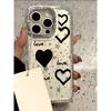 Love Black Love Applies To Apple iPhone16/17Pro Mobile Phone Case 15 Flash Diamonds 13 Advanced 14 Large Holes