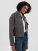 Women's European & American Style Grey Wool Coat with Turn-Down Collar, Large Pockets, for Autumn & Winter