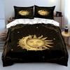 Sun and Moon Black Starry Bedding Set Bedding Set (1 Duvet Cover, 2 Pillowcases, Duvet Not Included)