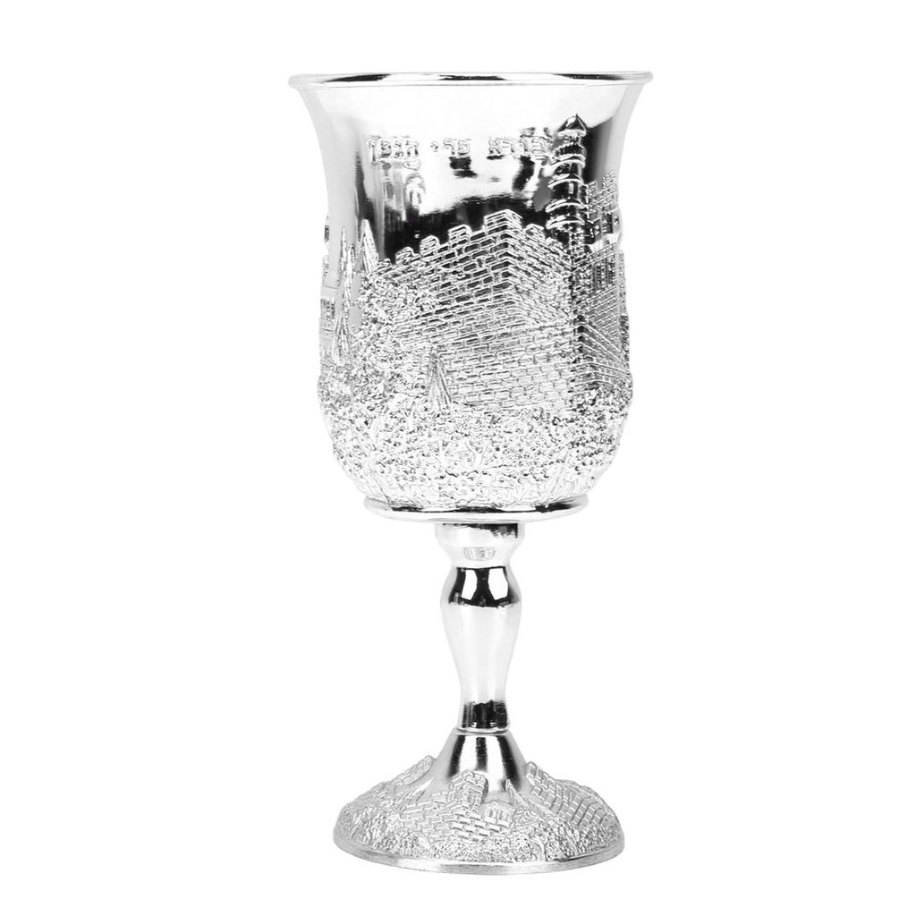 Kiddush Cup Set European Style Multifunctional Vintage Stemmed Wine Cup and Plate for Wedding Festivals
