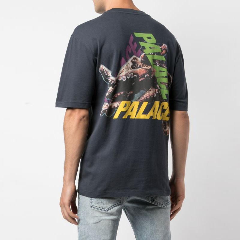 Palace Octopus Back Print Short Sleeve T-Shirt Unisex Tops Navy P15TS158