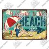Putuo Decor Beach Vintage Tin Signs Plaque Metal Plate Retro Summer Posters Wall Art Decor Seaside Bar House Room Iron Painting