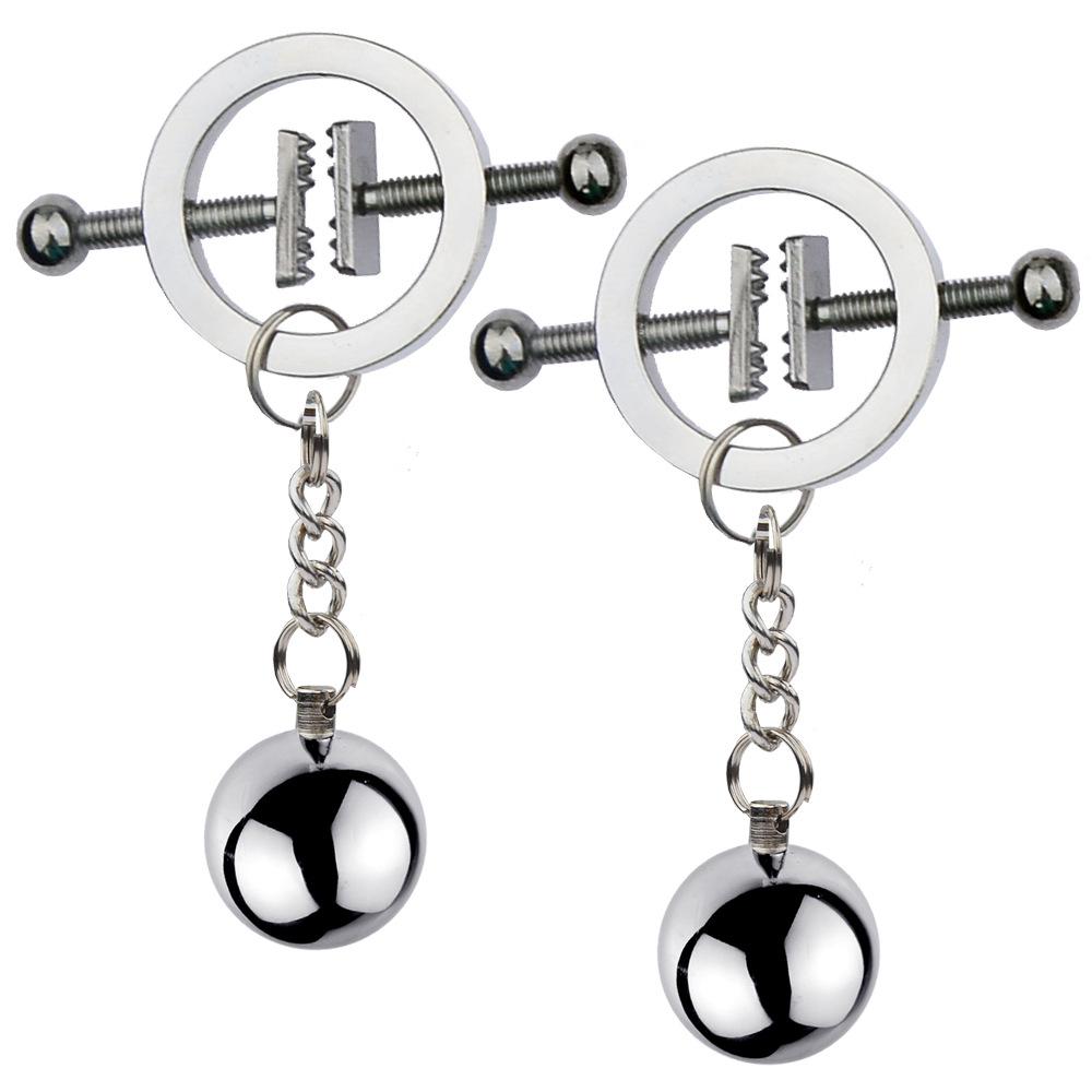 28 Kinds SM Women's Stainless Steel Breast Clip Nipple Clamps Gravity Ball Weight Pendant Traction Stimulator Adult Toys 18