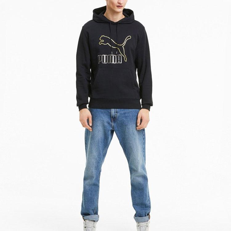 PUMA Loose Printed Hooded Fleece Black Men's 599300-56