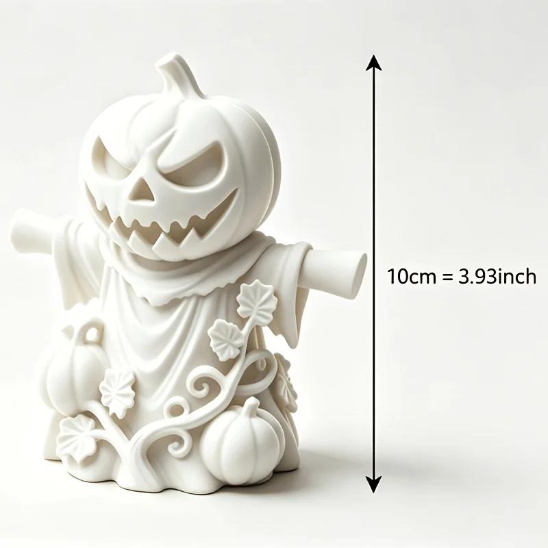 Gothic Pumpkin Scarecrow Figurines 3D Printed Miniature Halloween Leaf Spooky Lantern Statues Desktop Ornaments Home Decor Gifts