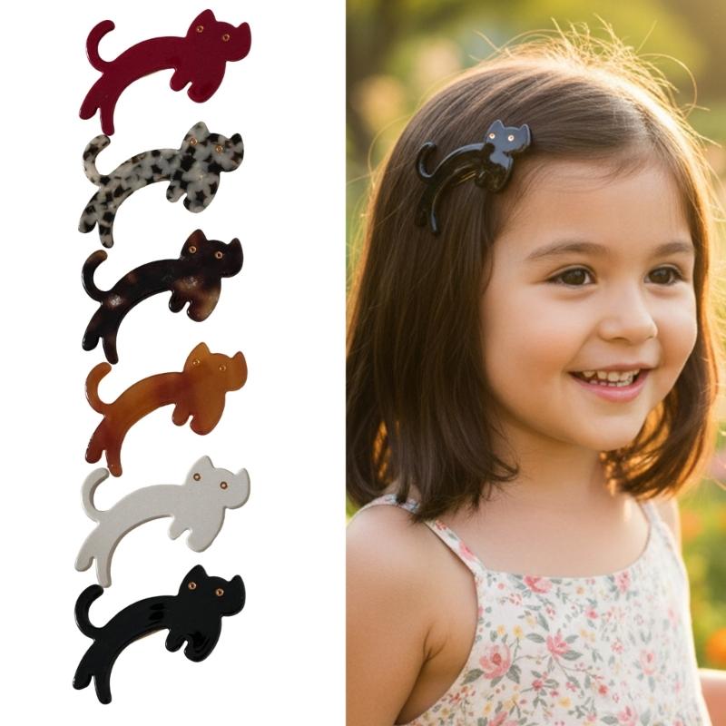 Pack Of 2 Lovely Cats Shape Hair Clip Acetate Acid Hair Barrettes Hair Styling Accessories For Women Girl Daily Wear