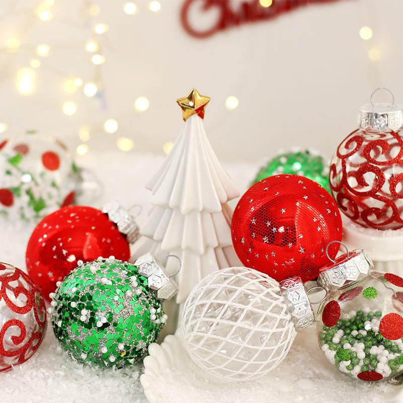 25PCS Weihnachtsschmuck Boutique PET Bemalte Weihnachtskugel-Set Weihnachtsbaumdekoration Kugeln Weihnachten Festival Home Decor