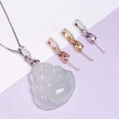S925 Sterling Silver Litet Jadepärlhalsband Spänne – DIY Buddha-design