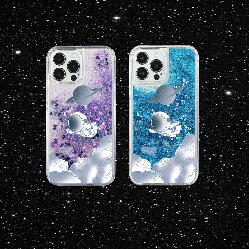 Husă dinamică pentru telefon astronaut cu nisip mișcător pentru Iphone 13 12 11 Pro Max, carcasă moale lichidă pentru Iphone X Xr Xs 7 8plus Husă drăguță