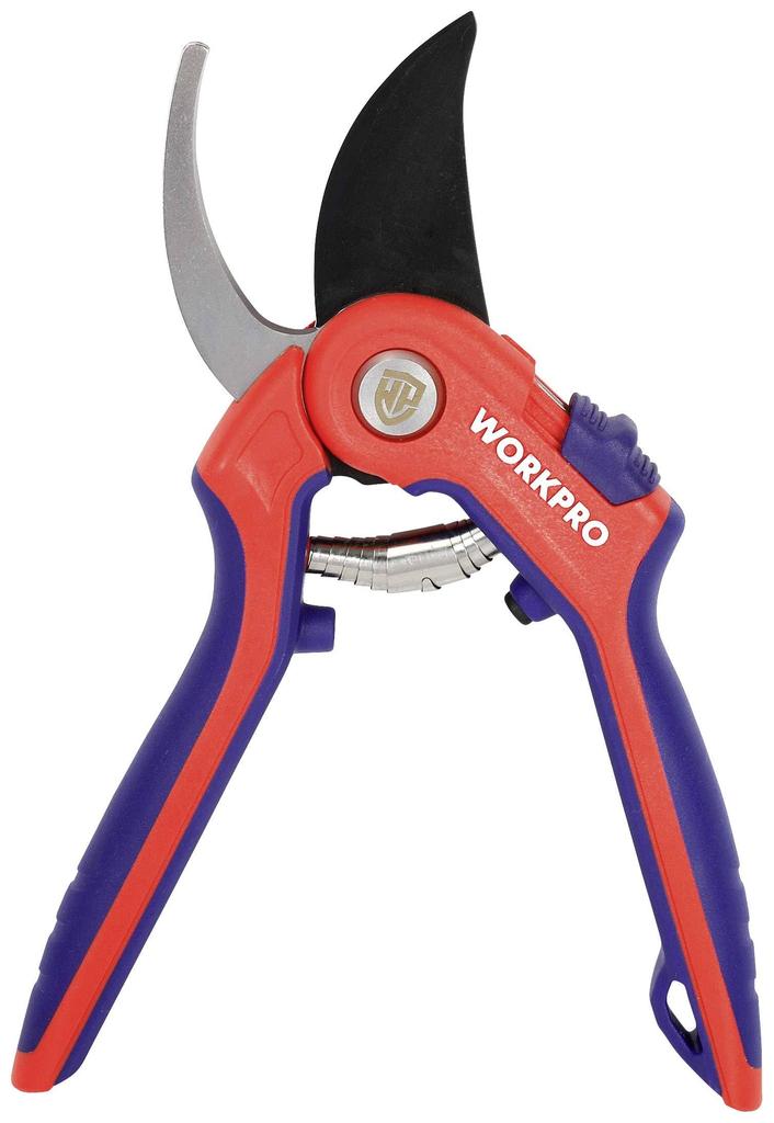 WORKPRO Pruning Shears with Locking 215mm Ideal for Pruning Ornamental Shrubs and and Wet Plants Mechanism, Long, Trees, (WP332009)