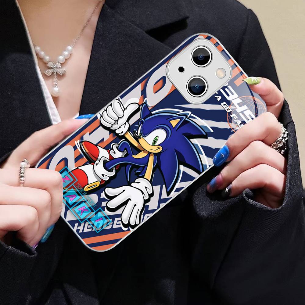 Game Sonic Movie Anime Tempered Glass For Iphone 14 13 12 11 Pro Mini XS MAX 14Plus X XS XR Fundas