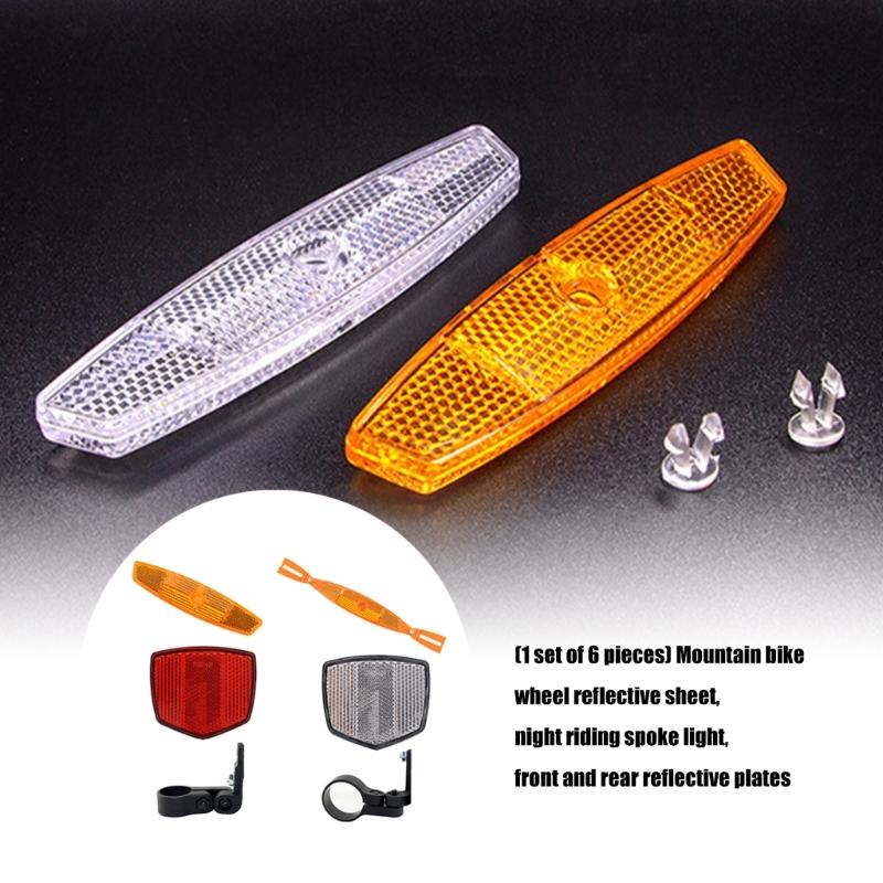 6pcs Bicycles Spokes Reflectors Safety Warning Light for Mountain Bike Wheel Rims Reflective Rims Mount Accessories