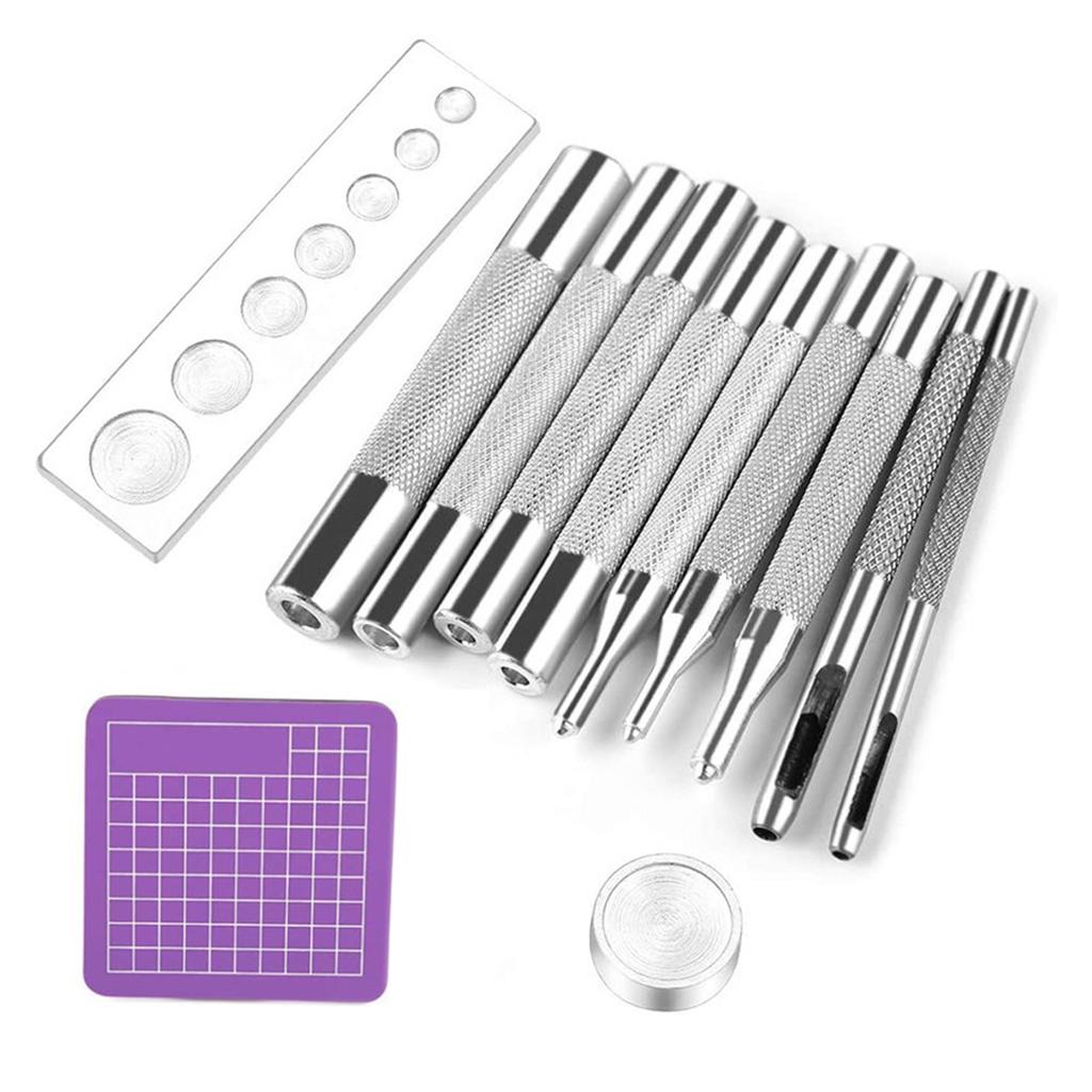 Snap Fastener Fixing Tool Kits with Hollow Hole Punch Tools for Hand Sewing Leather Crafts and Clothing Repair