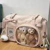 Y2K New Bow Ita Shoulder Bags Sweet Girl Transparent Bag Large Capacity Comic Exhibition Crossbody Bag Cute DIY Display Handbags