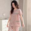 Woven cotton gauze pajamas women's summer pure cotton cropped pants autumn cotton large size summer thin loungewear