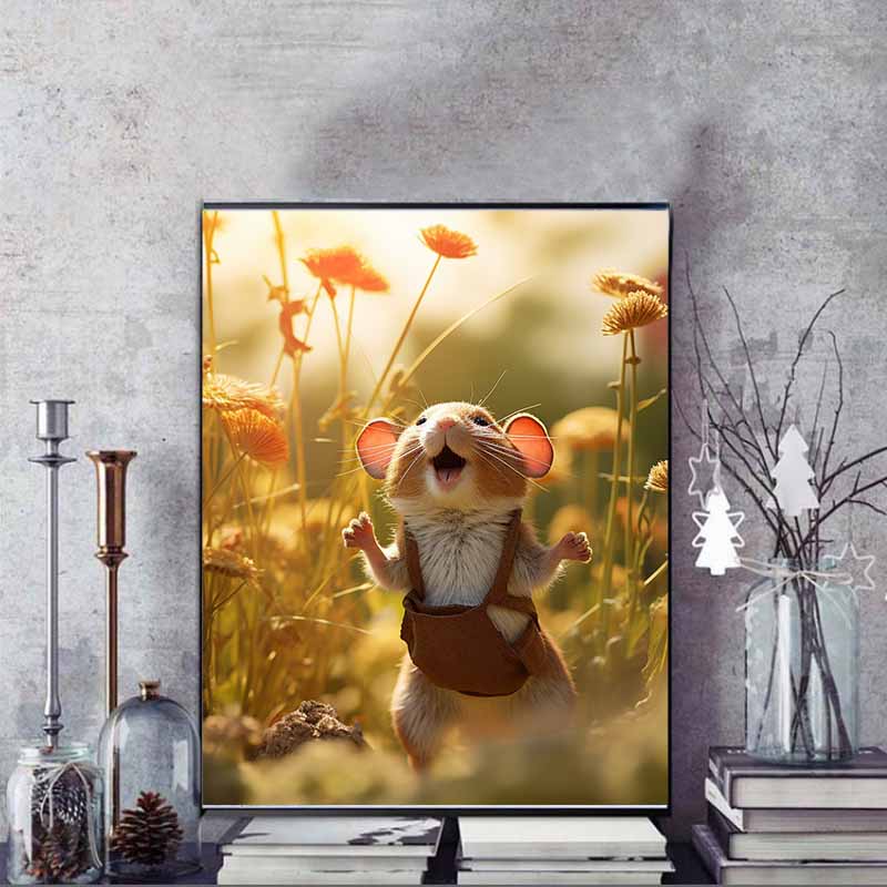 New Arrival 5D DIY Full Circle Diamond Painting "Guinea Mouse" Embroidery Cross Stitch Home Decor Gift
