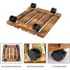 Household Garden Wooden Moving Flowerpot Base Movable Plant Pot Trolley 4 Wheels Rolling Base Trays Plant Stand