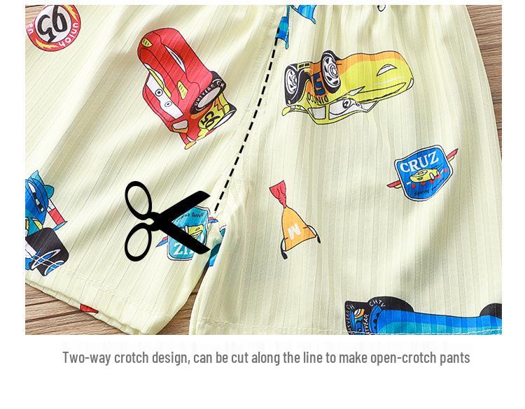 Kids' Ice Silk Short Sleeve Pajama Set - Thin, Airy Two-Piece for Boys & Girls