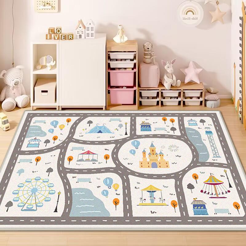 Cartoon Transportation Carpet Living Room Large Area Rug Bedroom Easy To Store Children Game Room Carpets Soft Play Floor Mats