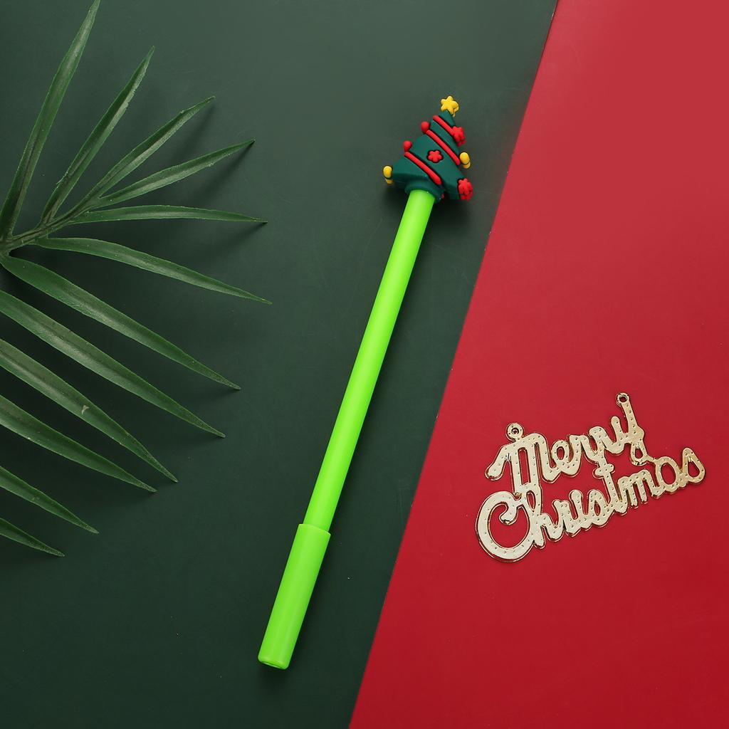 8/ 20PCS Cartoon Santa Claus Xmas Tree Deer Pen Merry Christmas Gifts 0.5mm Black Stationery Writing Tool Graduation Season Back To School