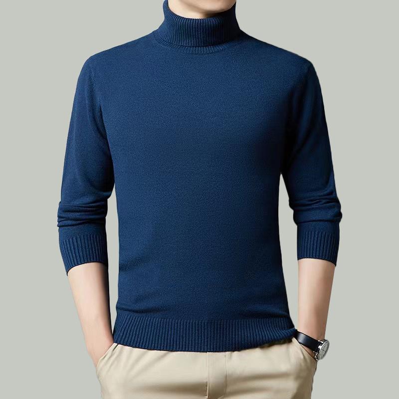 Turtleneck Men's Wool Sweater Autumn and Winter Trend Casual Bottoming Knitted Sweater Fine Imitation Wool Sweater Sweater Men
