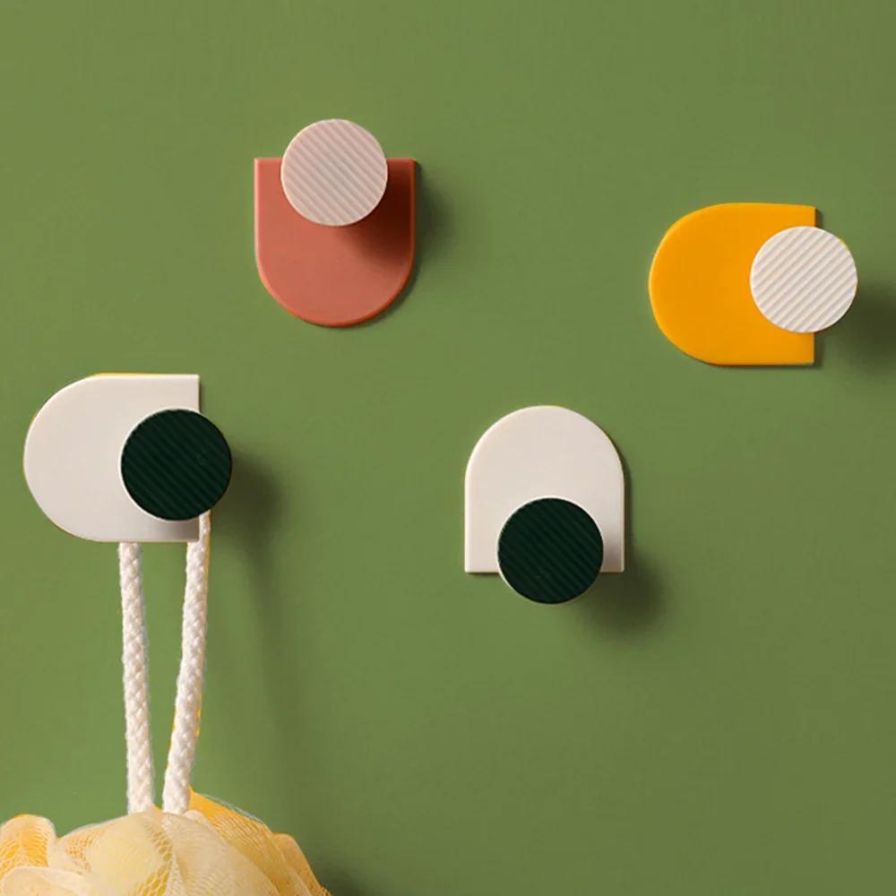 4 ks - Prémiové samolepicí nástěnné háčky - Snadná instalace, úspora místa, háčky na ručníky/kabáty pro zavěšení klobouků v koupelně, kuchyni nebo ložnici