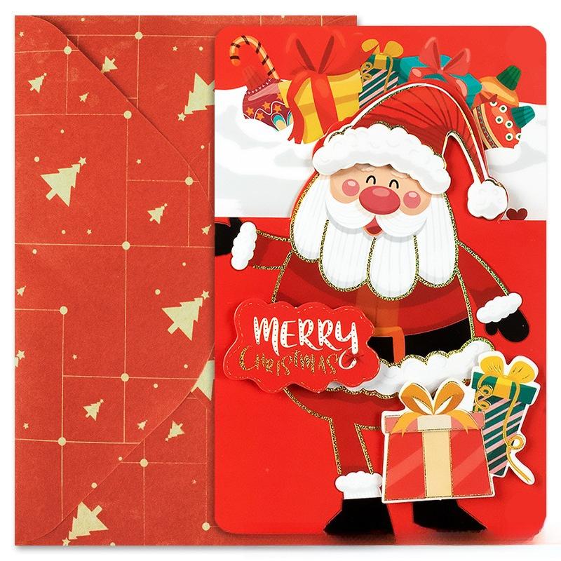 

Christmas Greeting Card 3D Card Merry Christmas Thanksgiving Cartoon Santa Claus