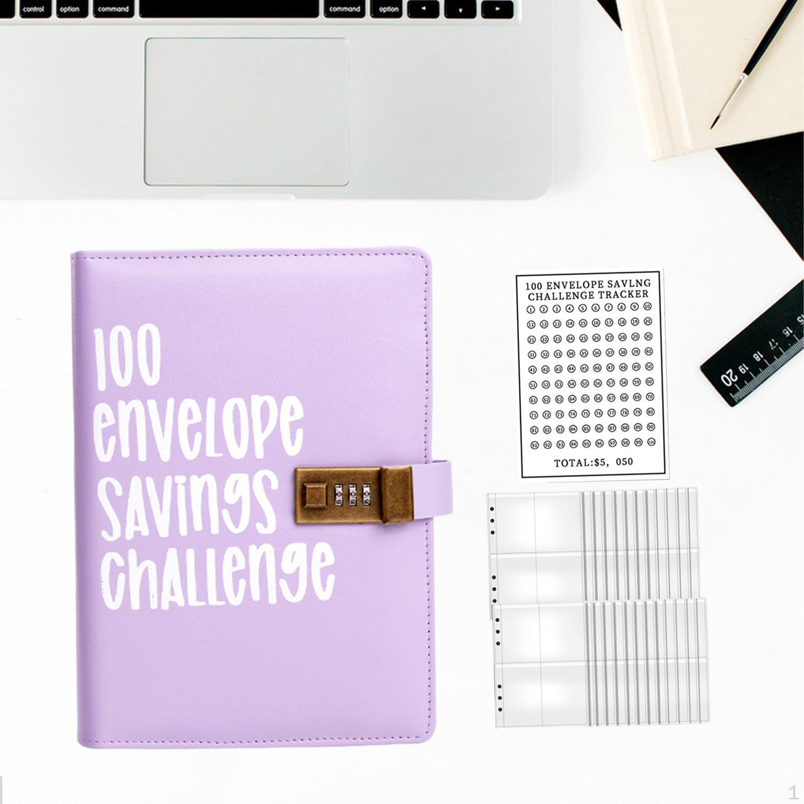 

100 конвертов Challenge Binder Money Saving Envelopes Budget Book Organizer с фиолетовый