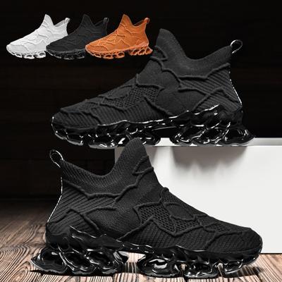 Novo estilo masculino confortável anti-derrapante lazer sapatos esportivos leve respirável malha tênis de corrida