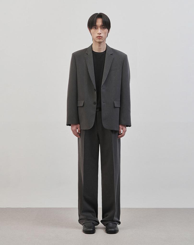 Work On Body Off [Summer/All Seasons] Sivico Semi-Overfit Single Set-Up Suit [Grey]
