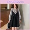 Spring 2025 Knit Fabric Ladies Dress With Patching And Hood For Casual Wear