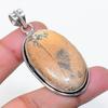 Natural Picture Jasper Gemstone 925 Sterling Silver Jewelry Pendant 2.17" AP-14781