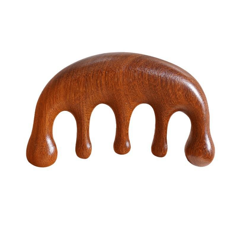Multifunctional Sandalwood Scalp & Head Massager Comb for Hair Loss and Gua Sha Therapy