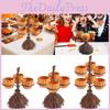 Charming Halloween Resin Pumpkin Cup And Broom Decorative Ornament Set For Festive Home Decor