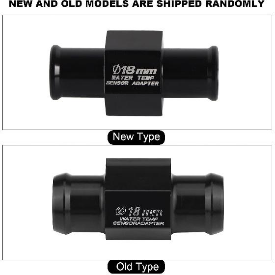 18mm Water Temp Adapter, Keenso Aluminum Temperature Gauge Adapter Joint Pipe Radiator Adaptor with 2 Clamps
