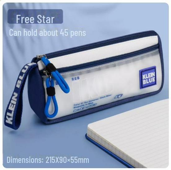 

Прозрачный двухслойный пенал большой емкости Moko Blue Galaxy